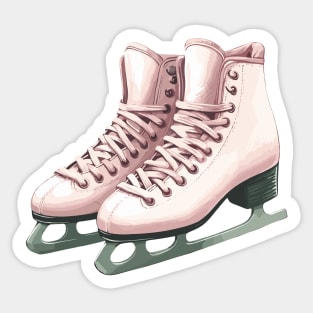 Coral Pink Ice Skating Boots Sticker